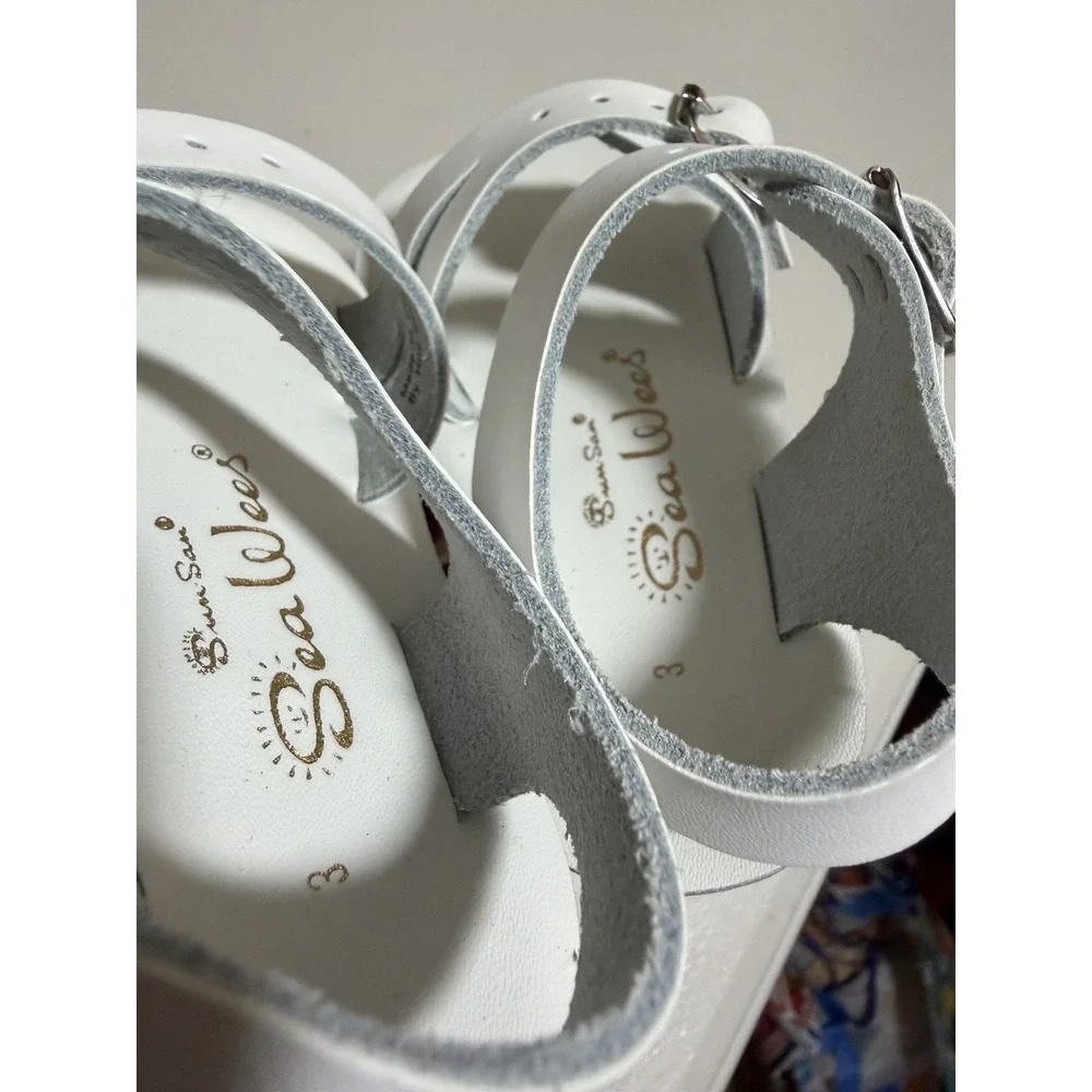 New No Box Sun San See Wees Sandals- White - 3 Infant